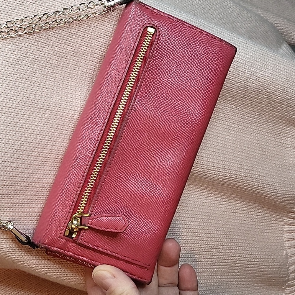 Prada Saffiano Bow Long Wallet in Pink - Picture 5 of 13